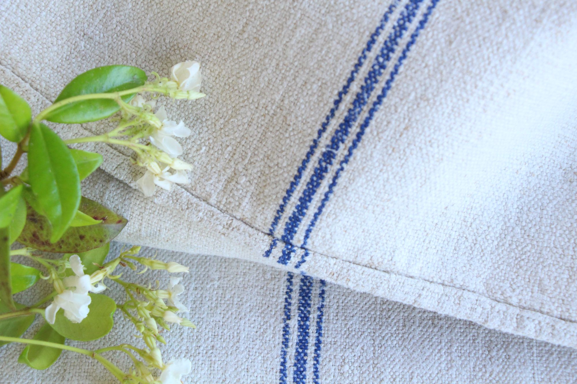 antique linen grainsack, pillow fabric, farmhouse decor, durable, L 802 - Image 6