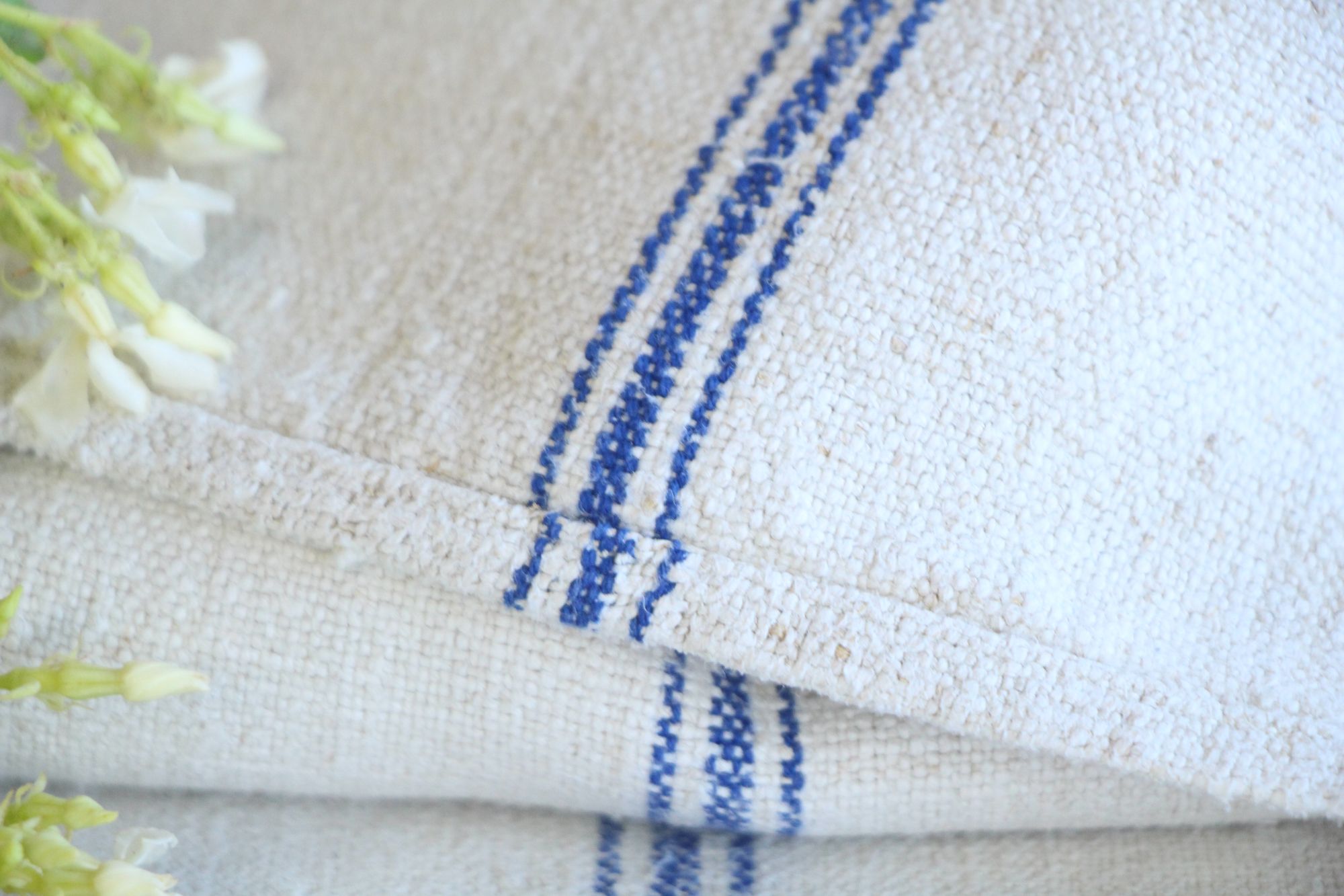 antique linen grainsack, pillow fabric, farmhouse decor, durable, L 802 - Image 5