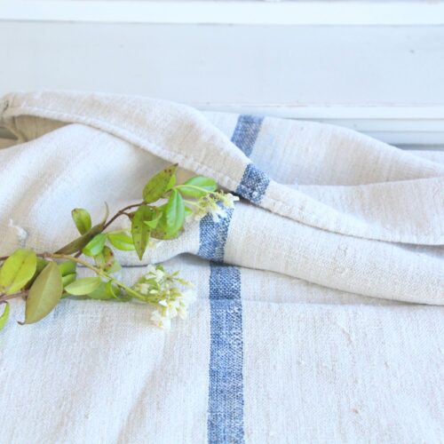 antique linen grainsack, pillow fabric, farmhouse decor, durable, L 816