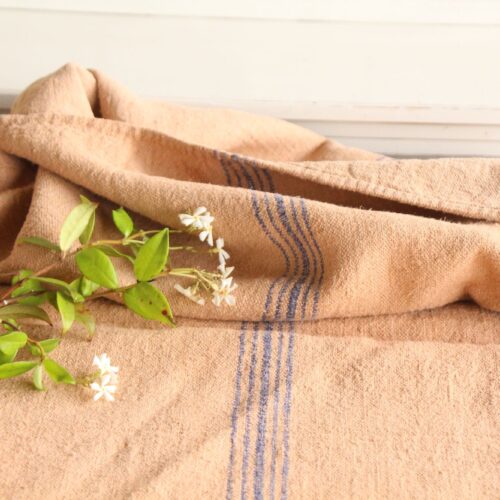antique linen grainsack, rustic, pillow fabric, durable, dyed linen, Wabi Sabi, L 881