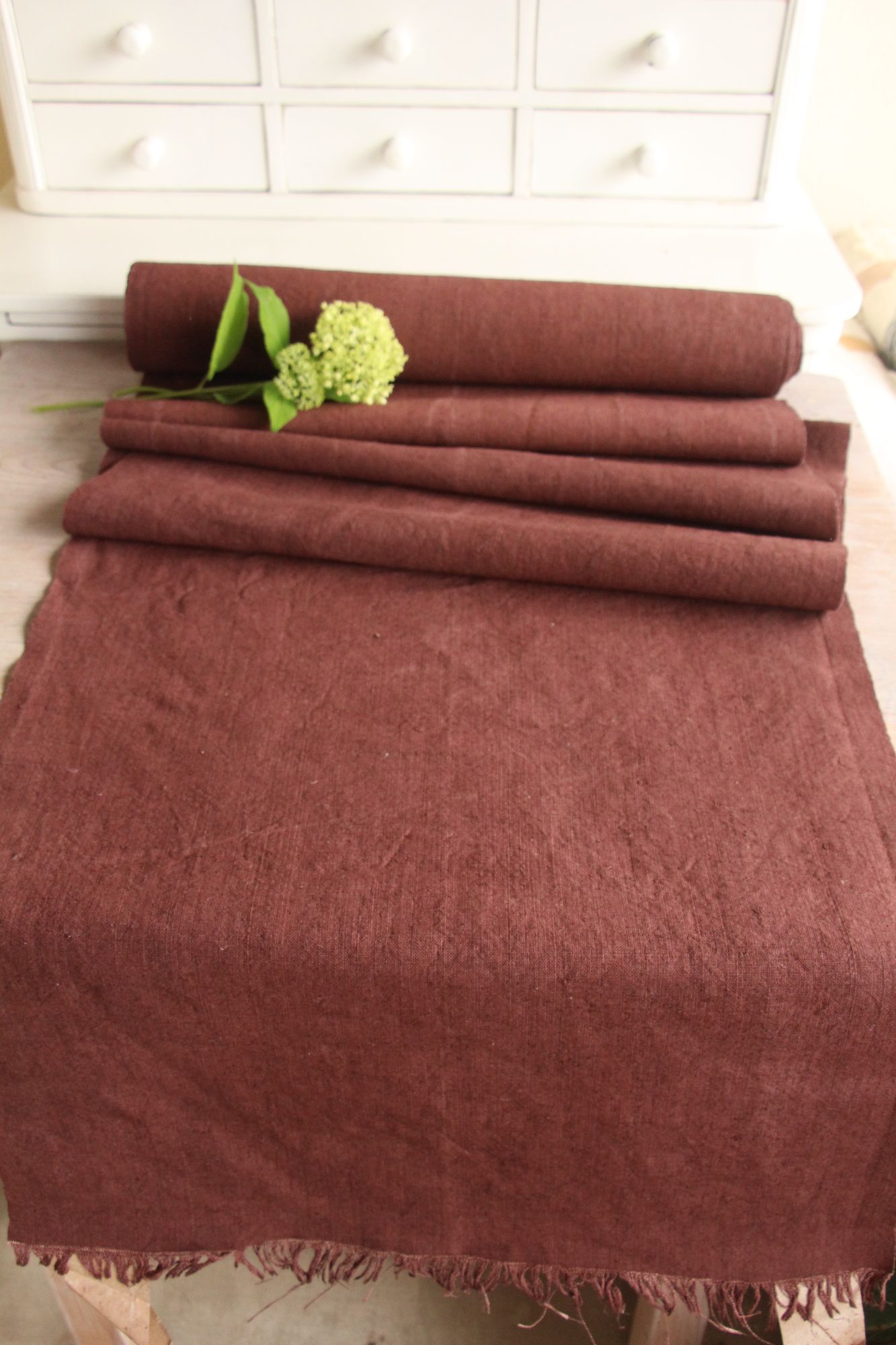 dyed antique linen fabric, 8.70 y, upholstery fabric, french linen, Z 220 - Image 10