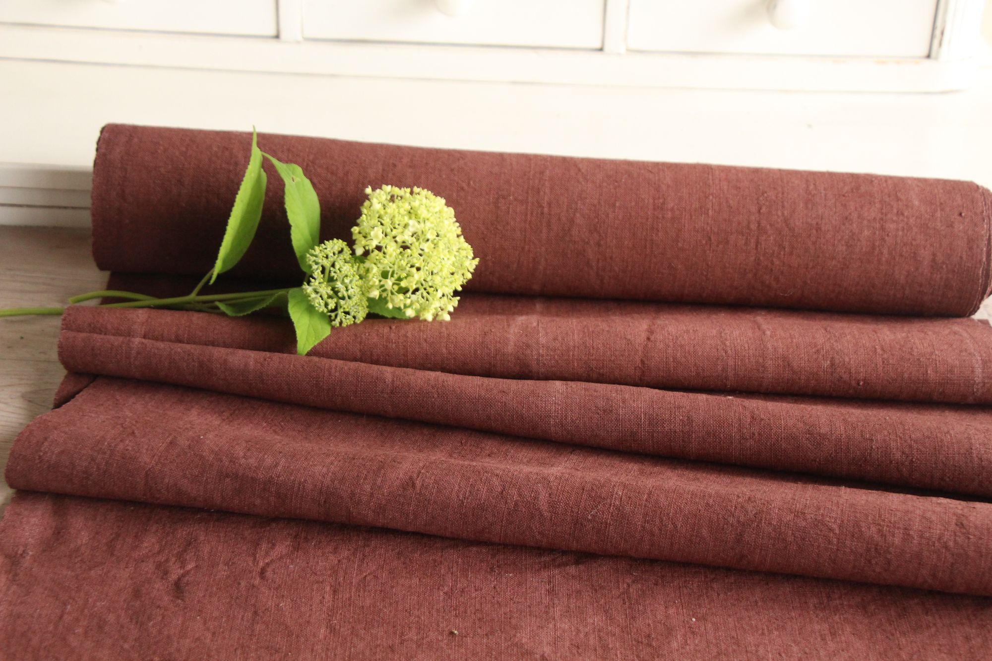 dyed antique linen fabric, 8.70 y, upholstery fabric, french linen, Z 220