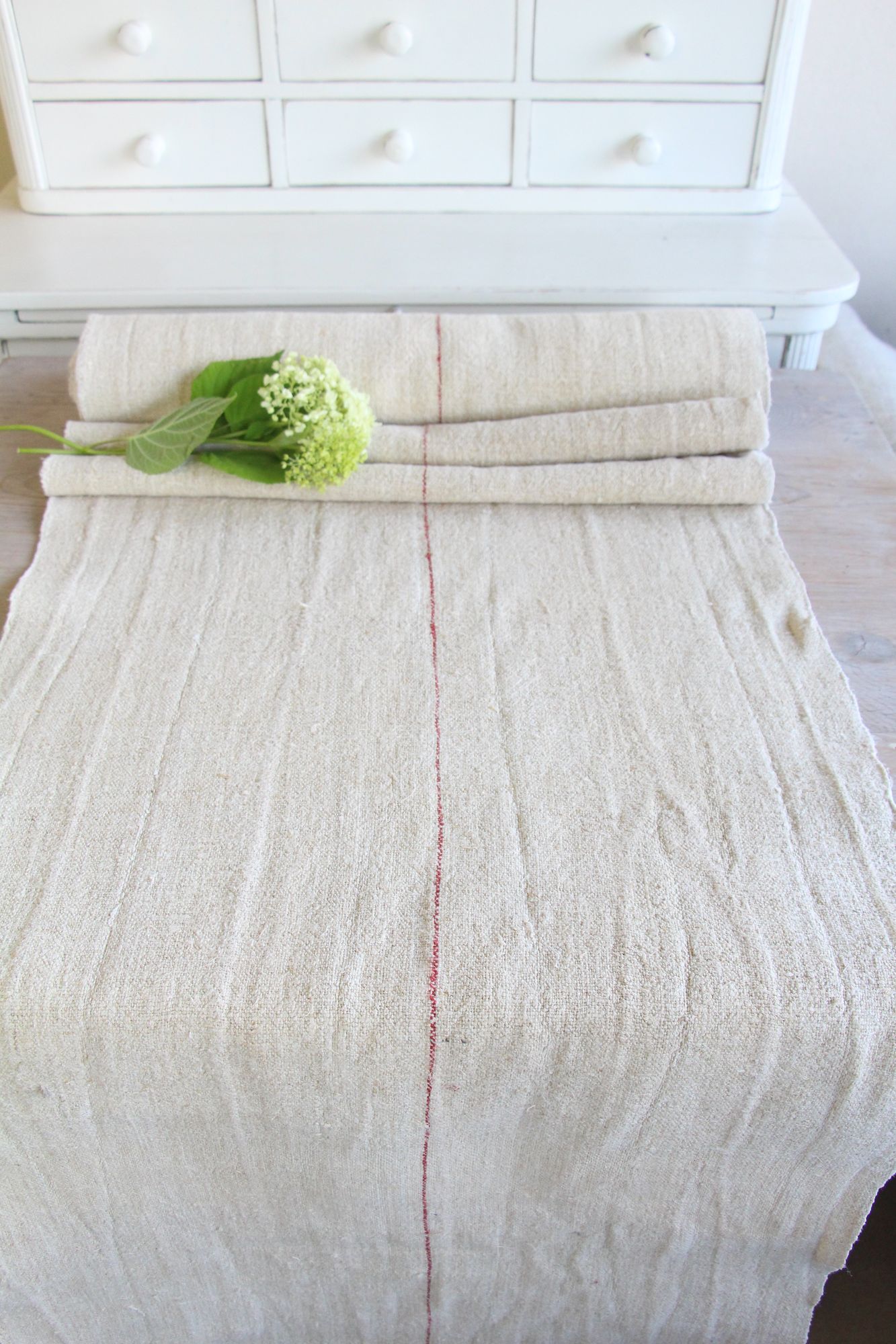 antique linen fabric, 5.14 y, upholstery fabric, rare Stripes, Wabi Sabi, durabel, UW 977 - Image 11