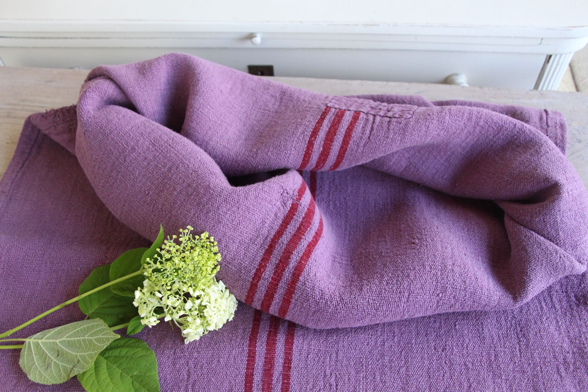 antique linen grainsack, rustic, pillow fabric, durable, dyed linen, Wabi Sabi, L 896 - Image 5