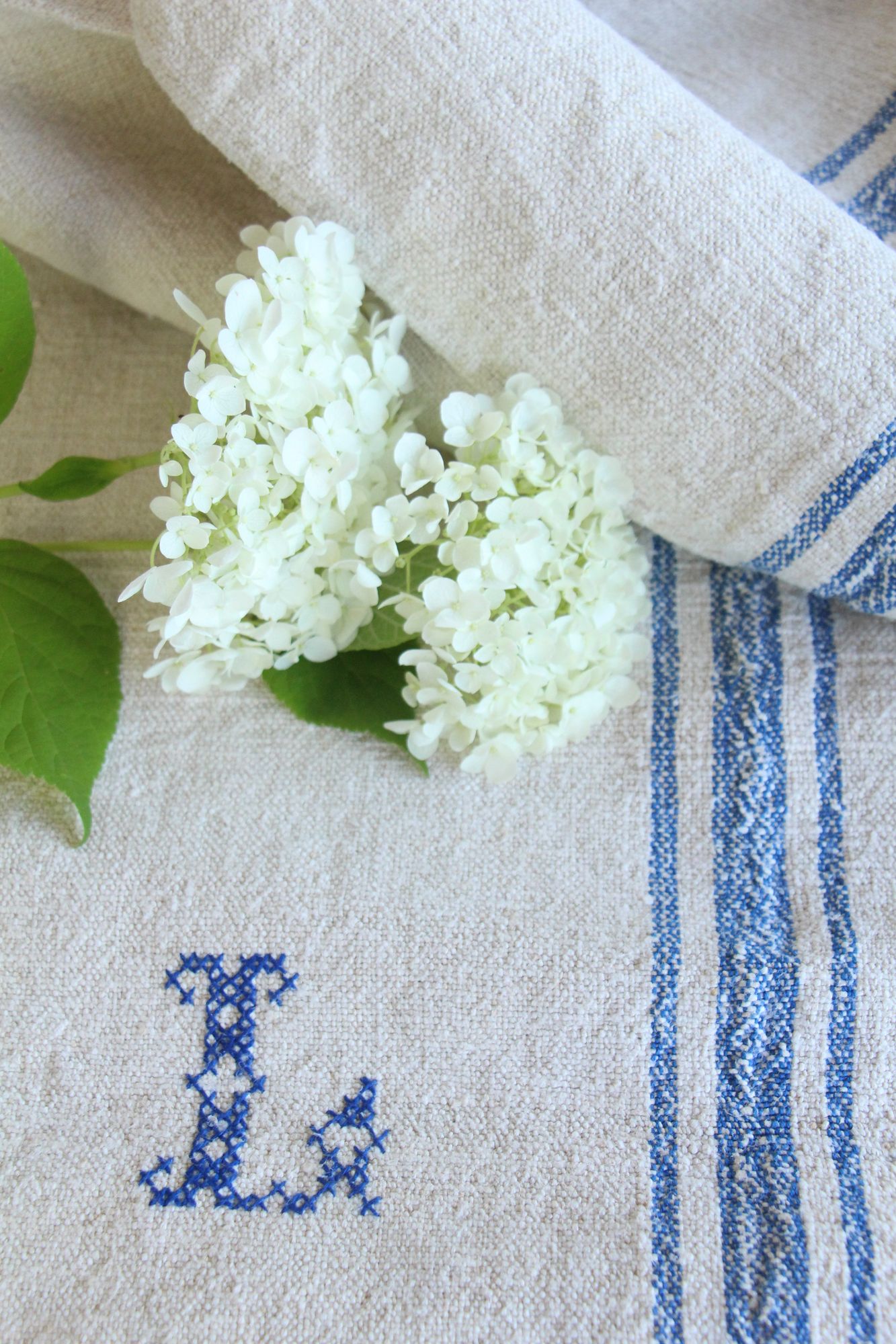 antique linen grainsack, pillow fabric, farmhouse decor, durable, L 922 - Image 5