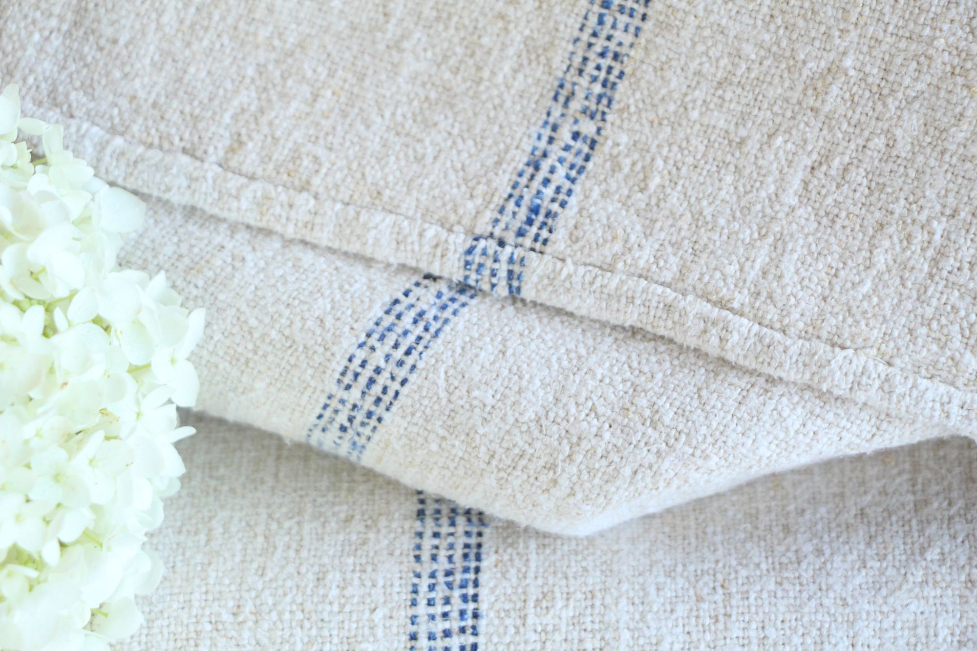 antique linen grainsack, pillow fabric, farmhouse decor, durable, L 921 - Image 9