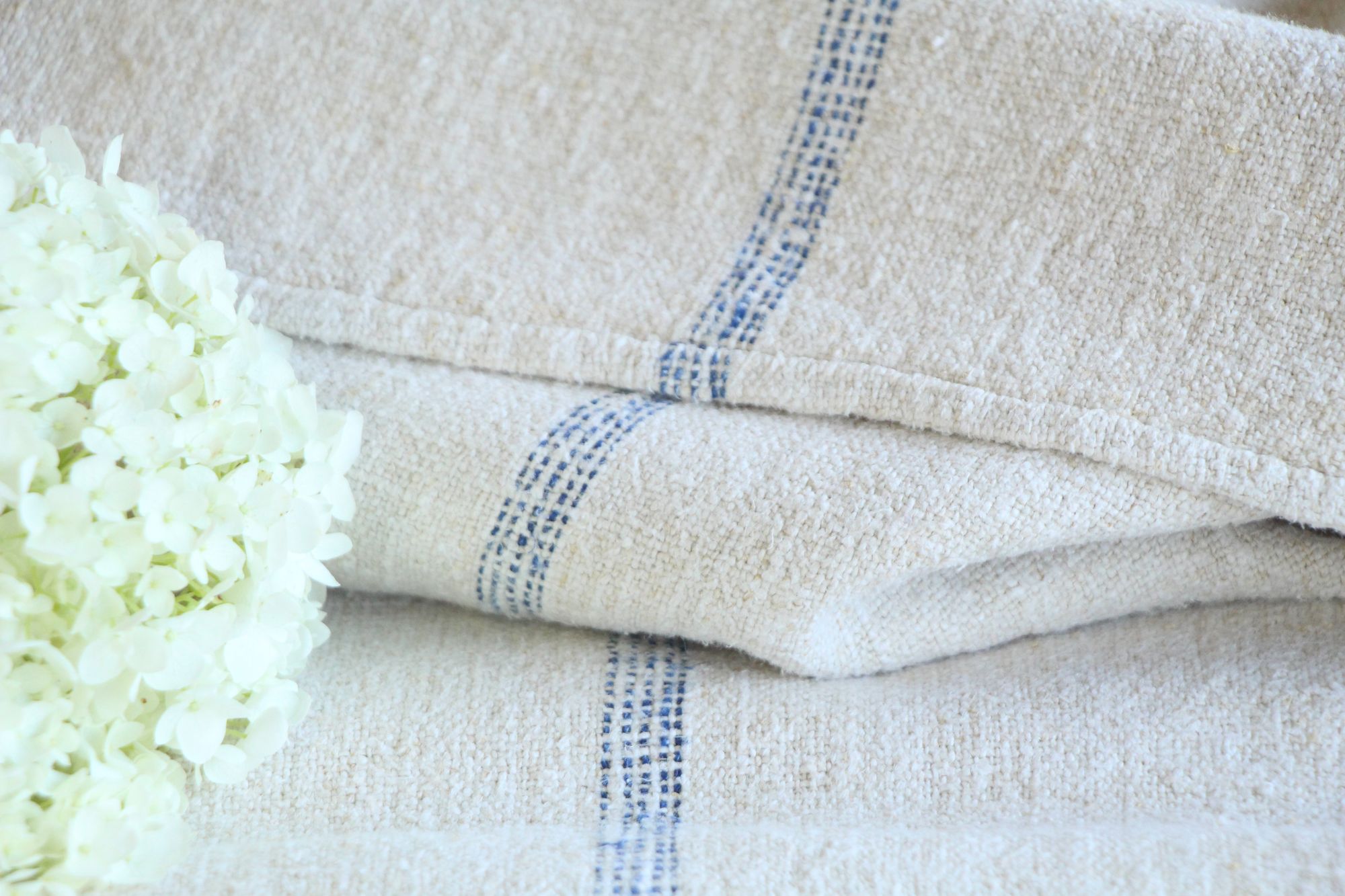 antique linen grainsack, pillow fabric, farmhouse decor, durable, L 921 - Image 8