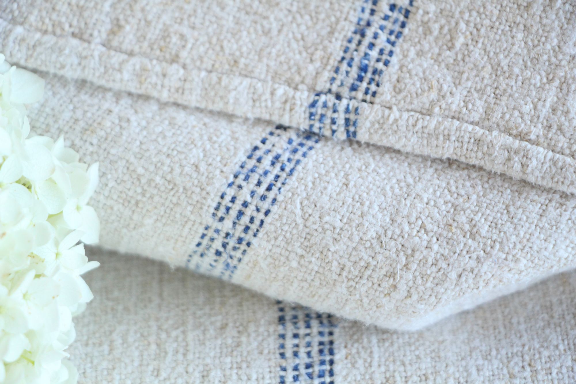 antique linen grainsack, pillow fabric, farmhouse decor, durable, L 921 - Image 7