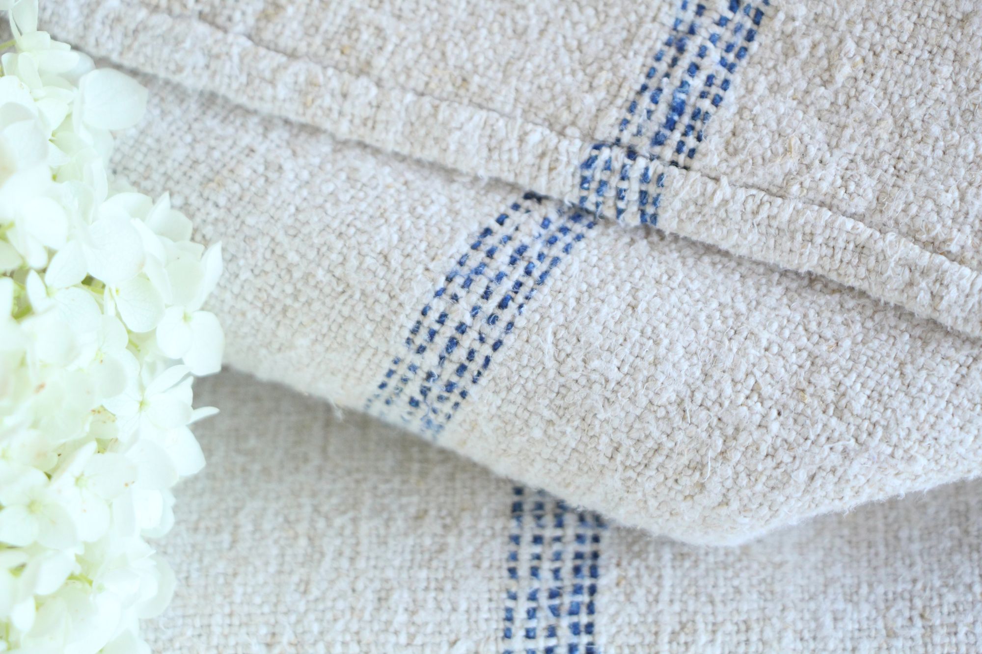 antique linen grainsack, pillow fabric, farmhouse decor, durable, L 921 - Image 5