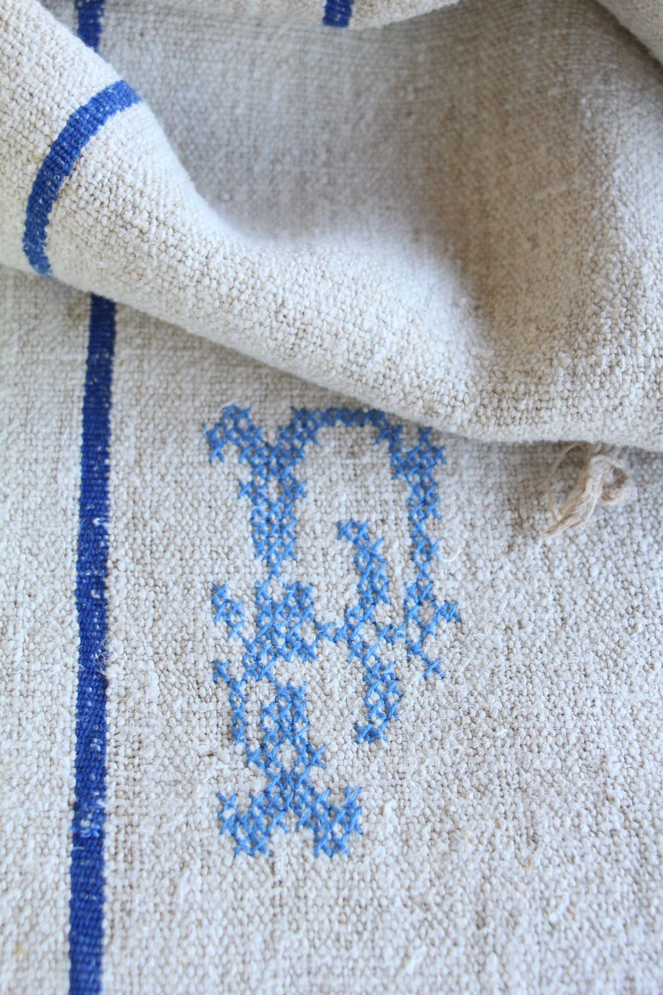 antique linen grainsack, pillow fabric, farmhouse decor, durable, L 920 - Image 8