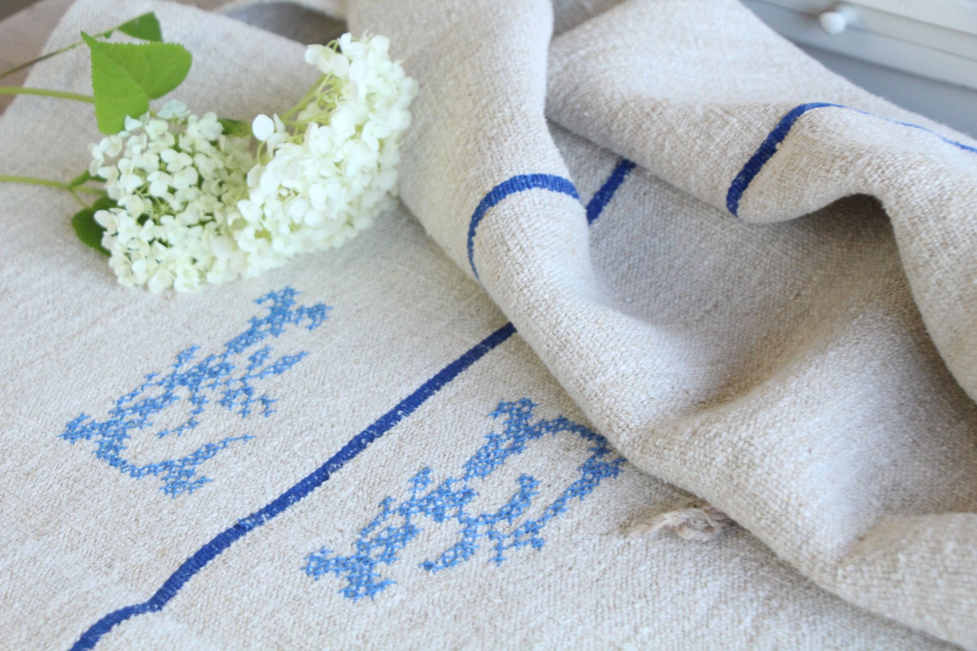 antique linen grainsack, pillow fabric, farmhouse decor, durable, L 920 - Image 6