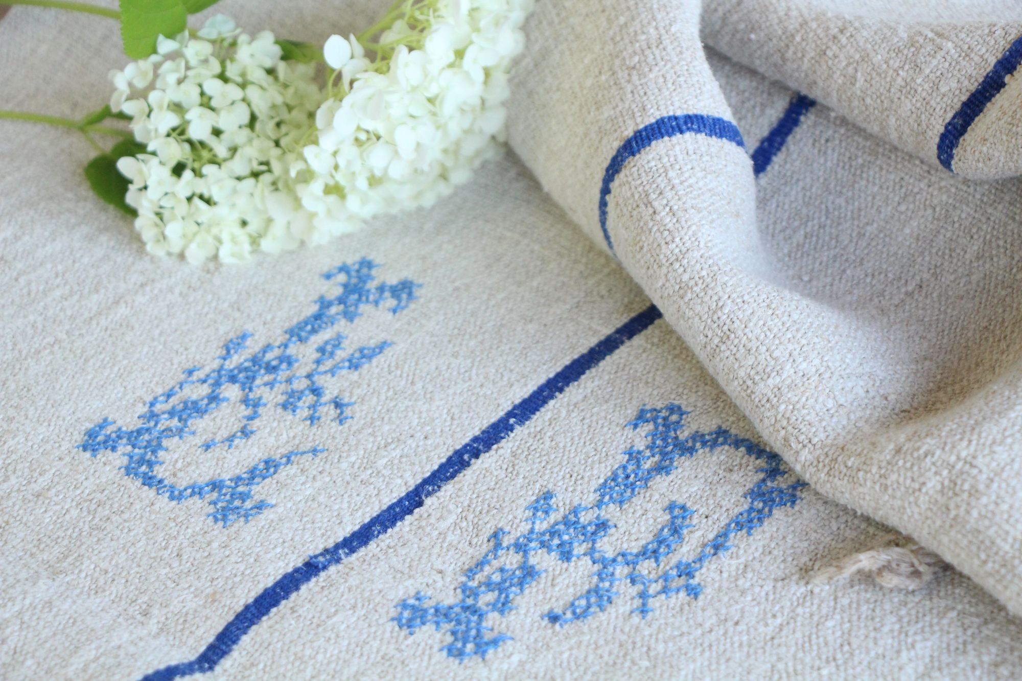 antique linen grainsack, pillow fabric, farmhouse decor, durable, L 920 - Image 5
