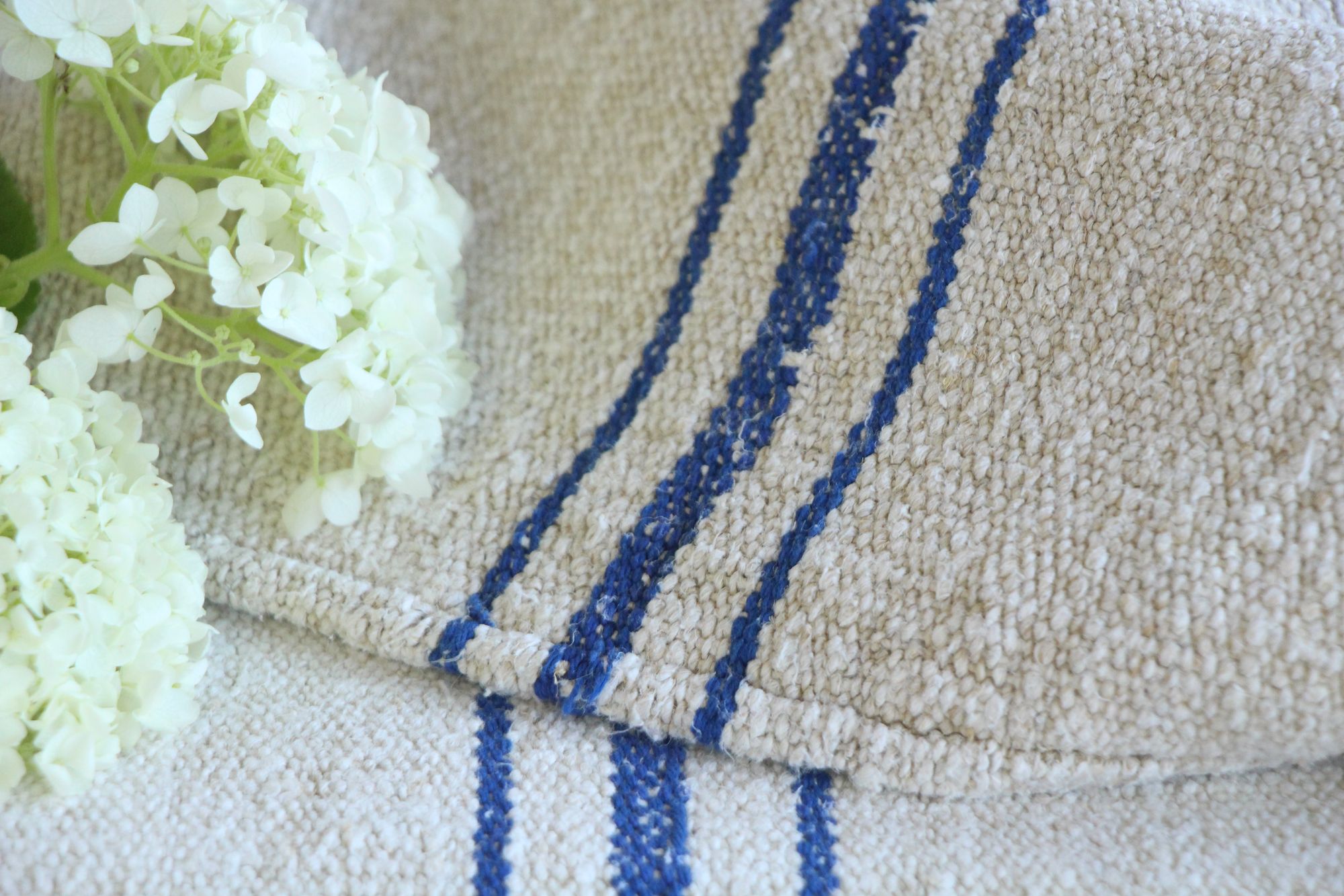 antique linen grainsack, pillow fabric, farmhouse decor, durable, L 919 - Image 9