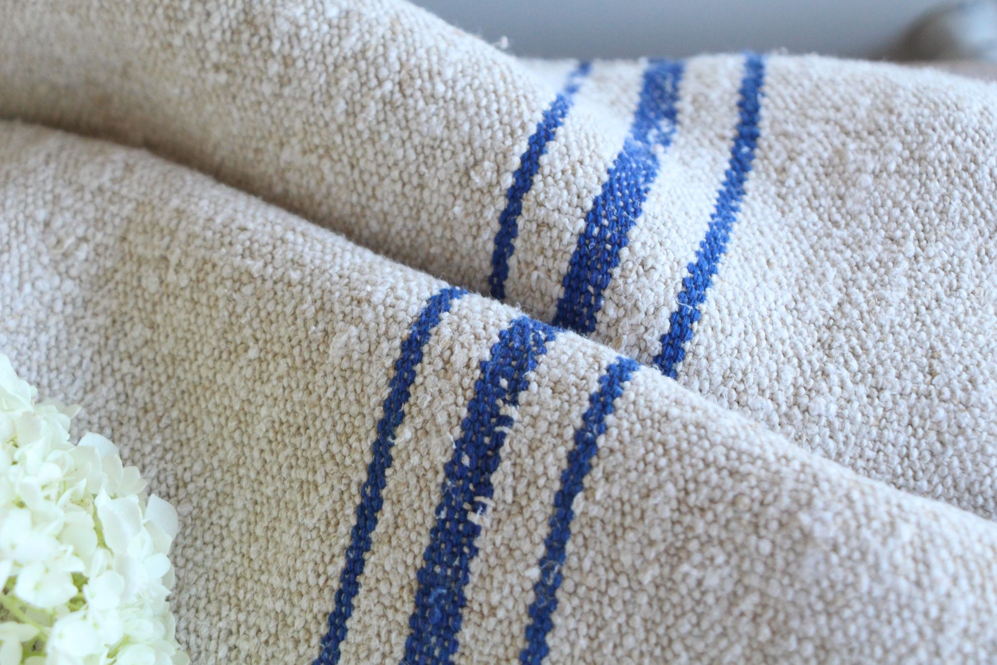 antique linen grainsack, pillow fabric, farmhouse decor, durable, L 919 - Image 8