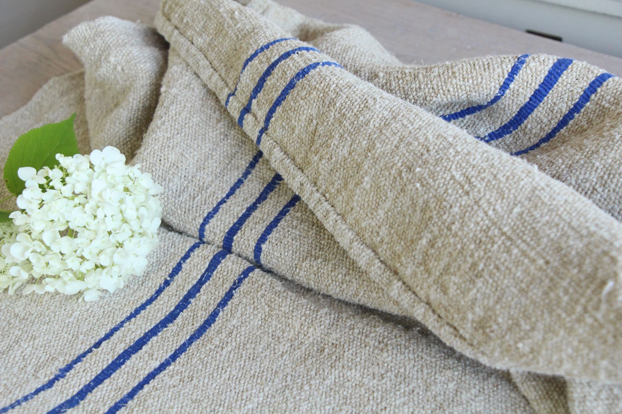 antique linen grainsack, pillow fabric, farmhouse decor, durable, L 917 - Image 5