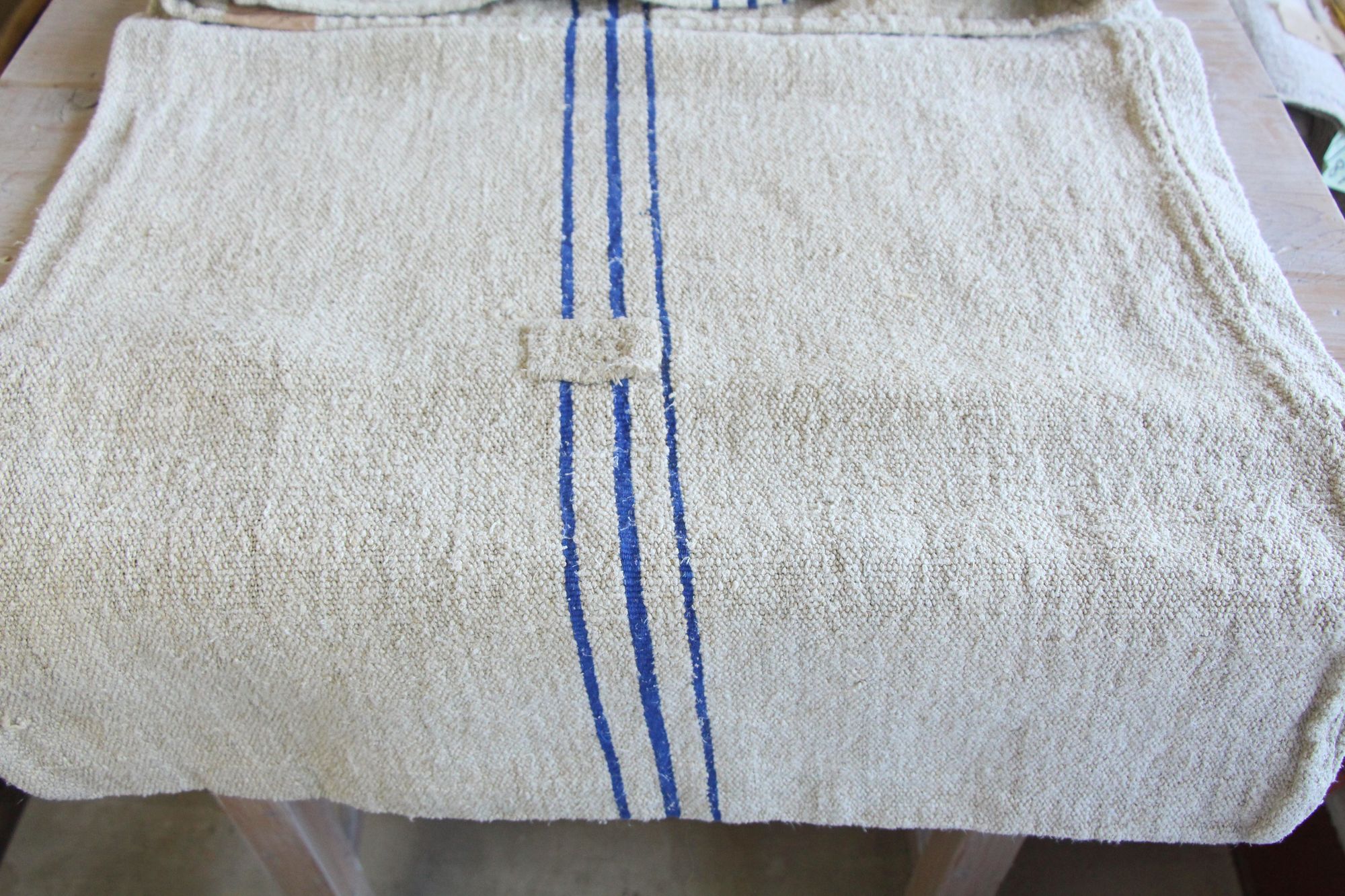 antique linen grainsack, pillow fabric, farmhouse decor, durable, L 917 - Image 10
