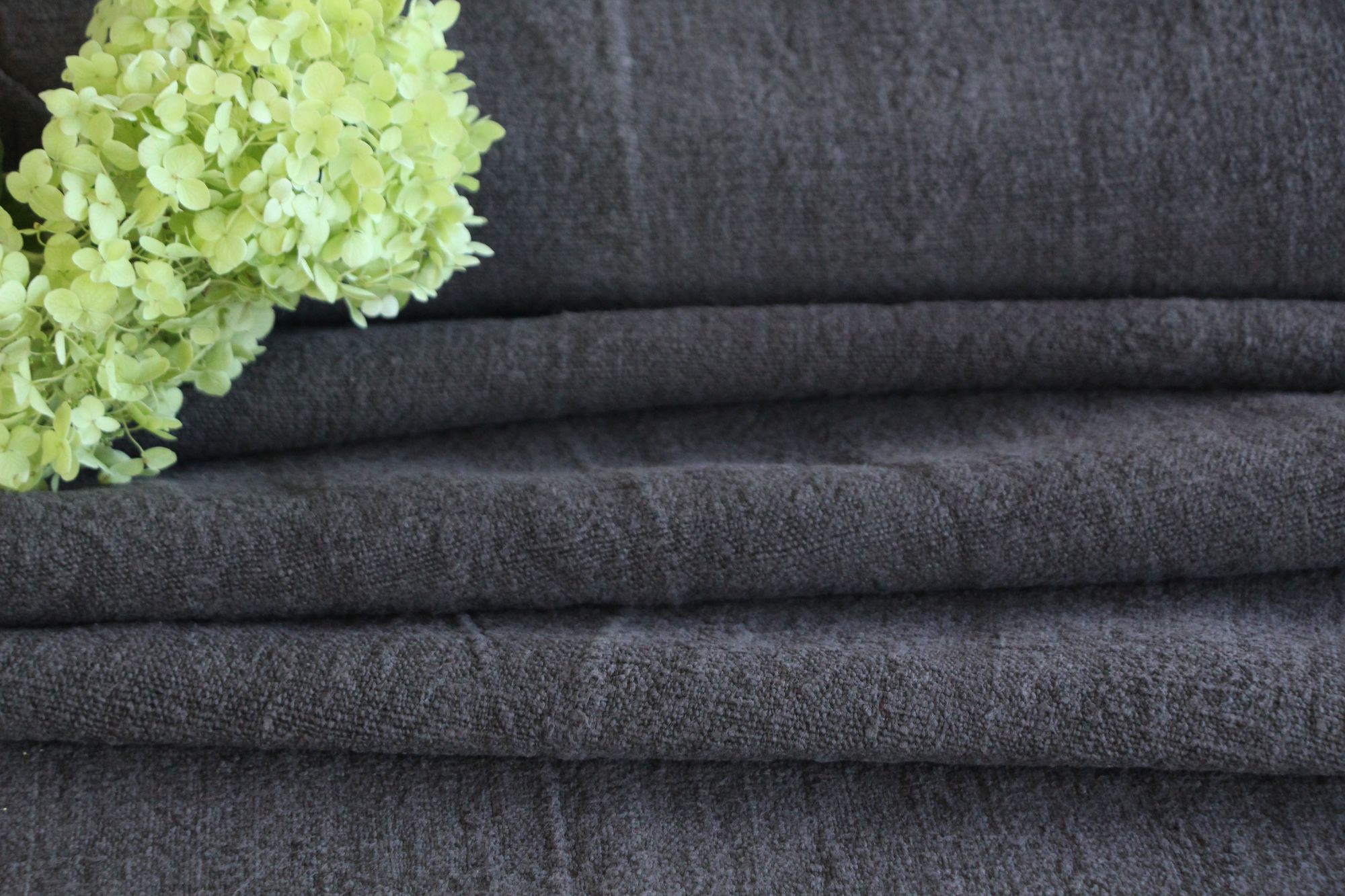 dyed antique linen fabric, 9.29 y, upholstery fabric, stairrunner, rustic, Z 249 - Image 4