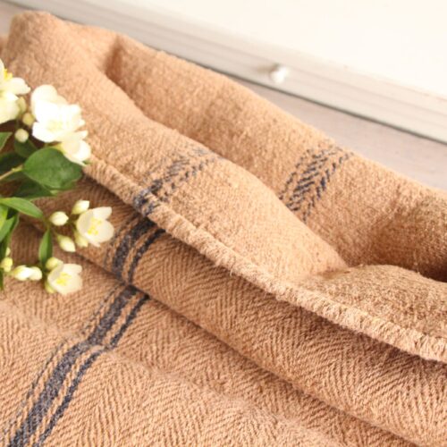 antique linen grainsack, rustic, pillow fabric, durable, dyed linen, Wabi Sabi, L 868