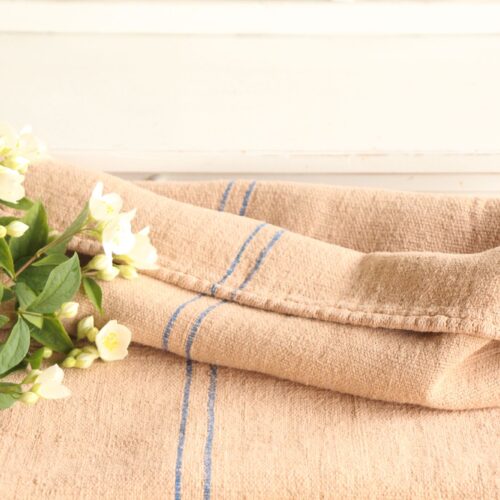 antique linen grainsack, rustic, pillow fabric, durable, dyed linen, Wabi Sabi, L 867