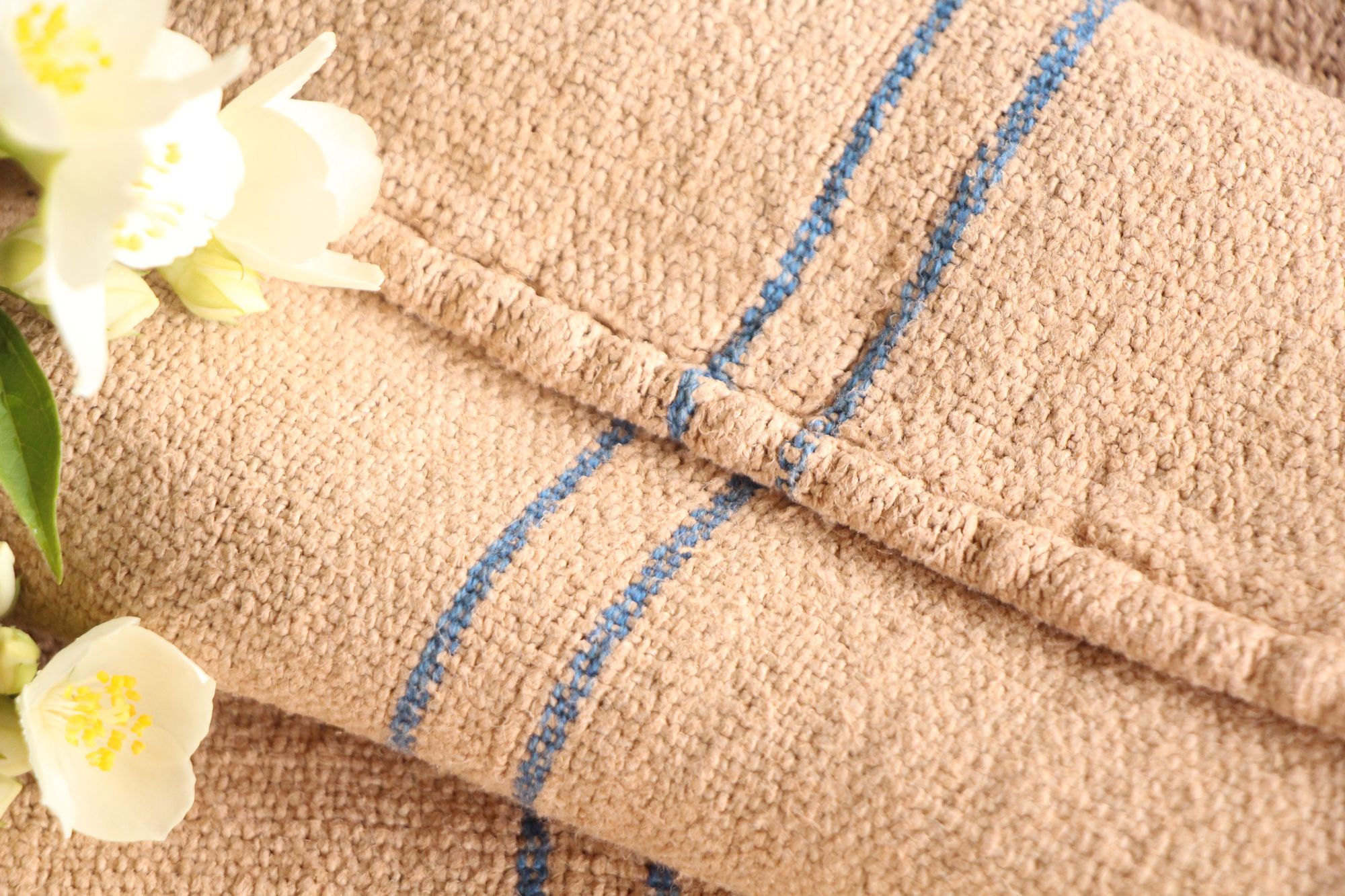antique linen grainsack, rustic, pillow fabric, durable, dyed linen, Wabi Sabi, L 867 - Image 5