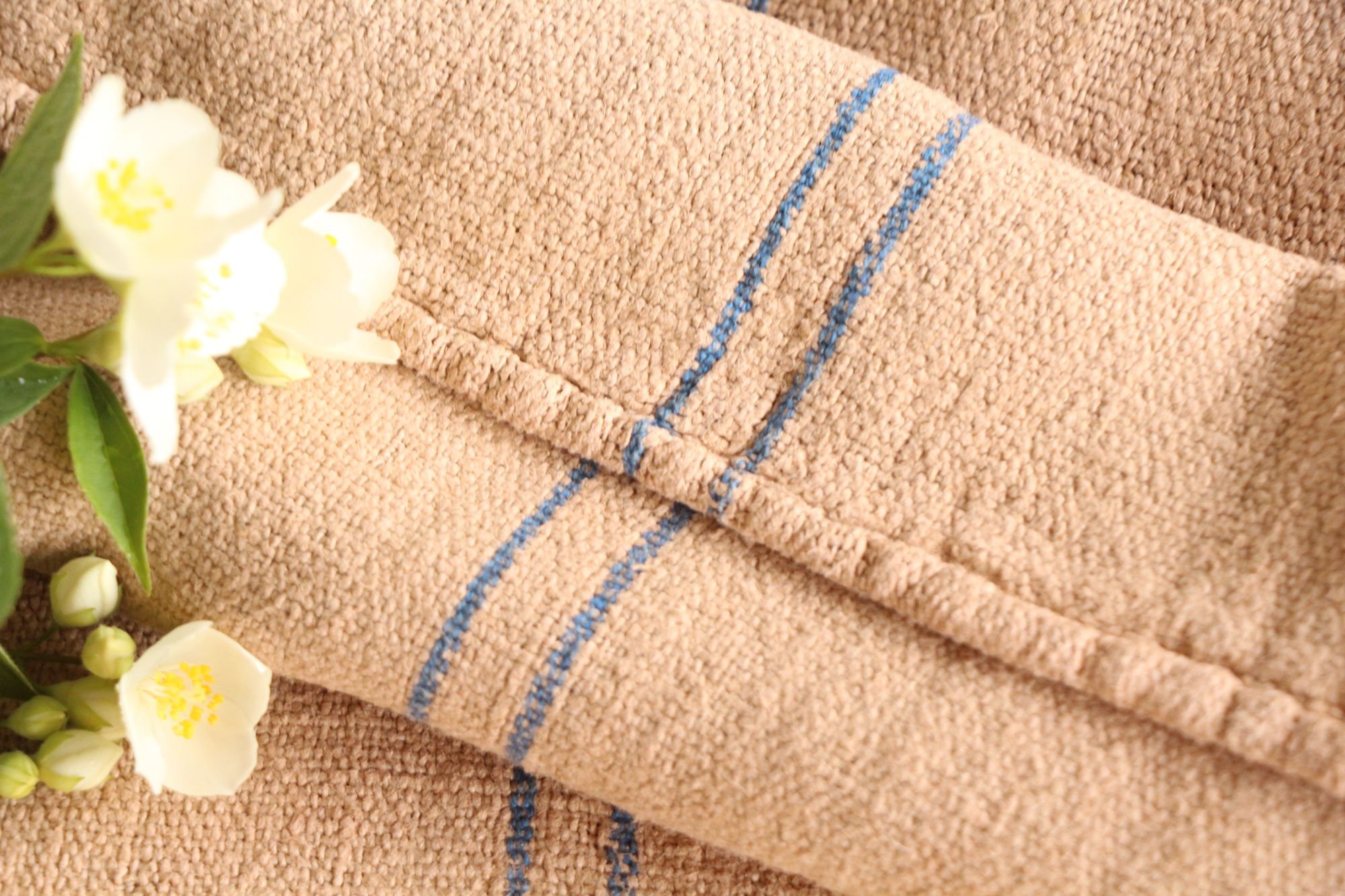 antique linen grainsack, rustic, pillow fabric, durable, dyed linen, Wabi Sabi, L 867 - Image 2