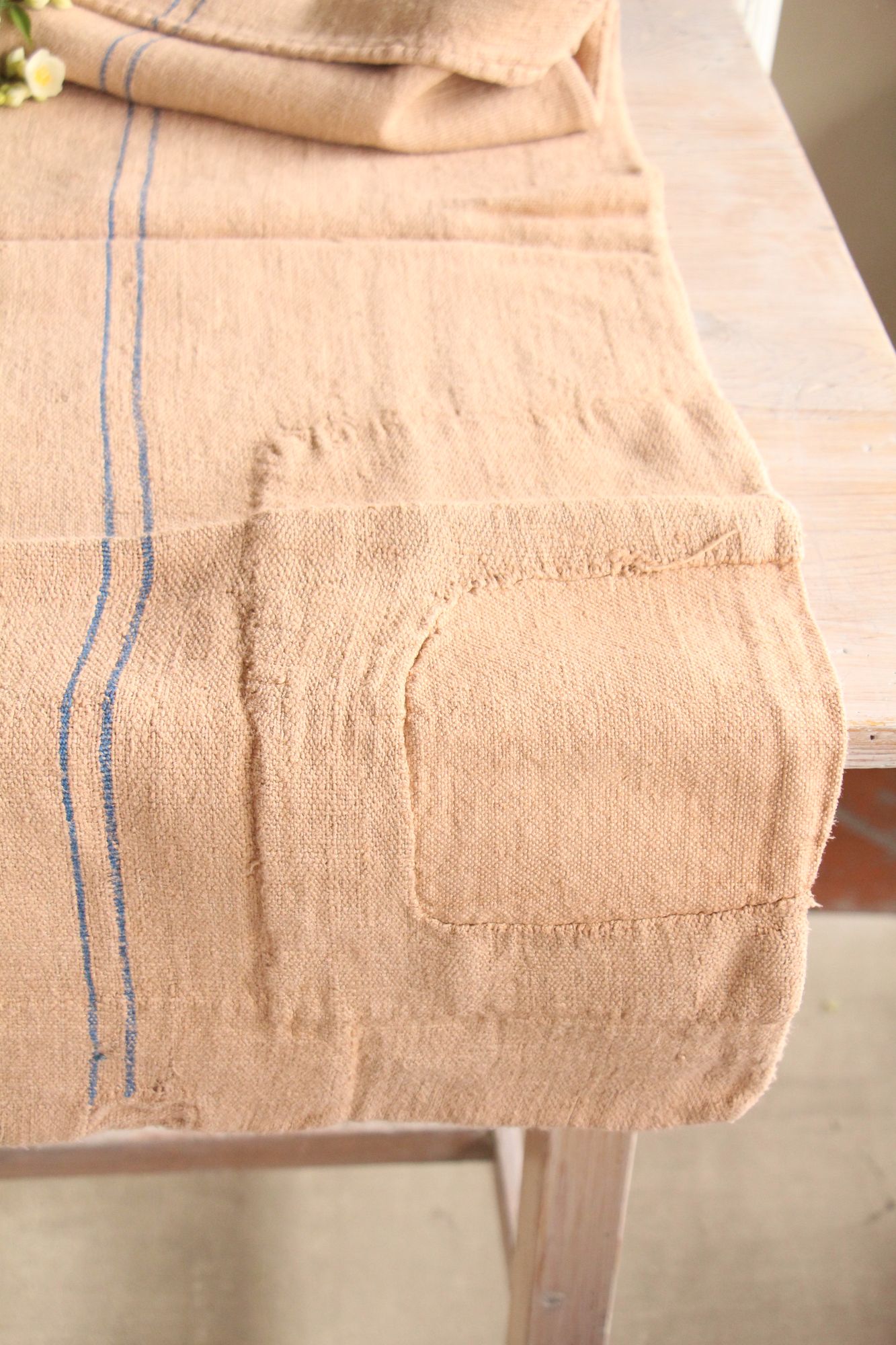 antique linen grainsack, rustic, pillow fabric, durable, dyed linen, Wabi Sabi, L 867 - Image 12