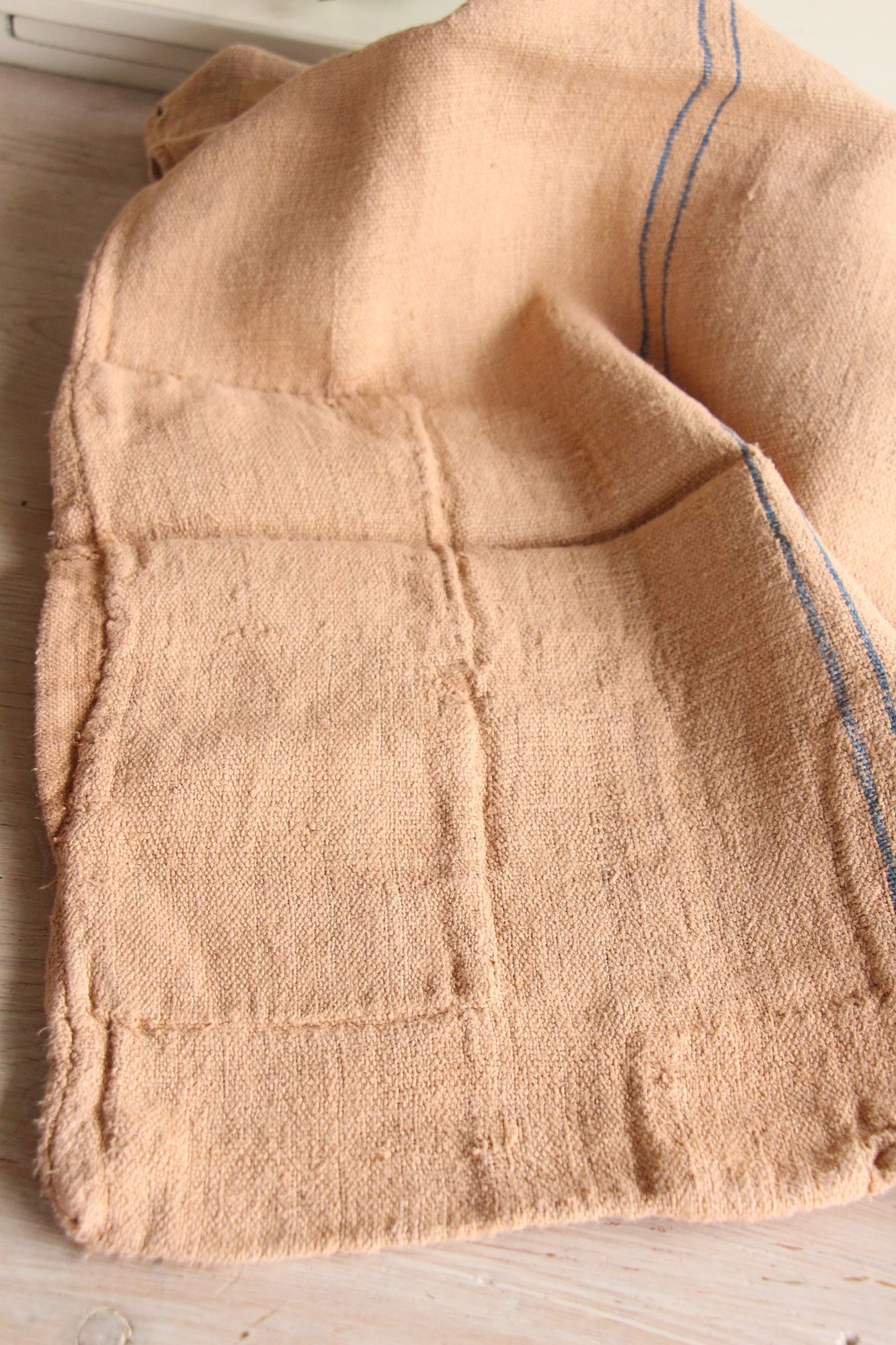 antique linen grainsack, rustic, pillow fabric, durable, dyed linen, Wabi Sabi, L 867 - Image 11