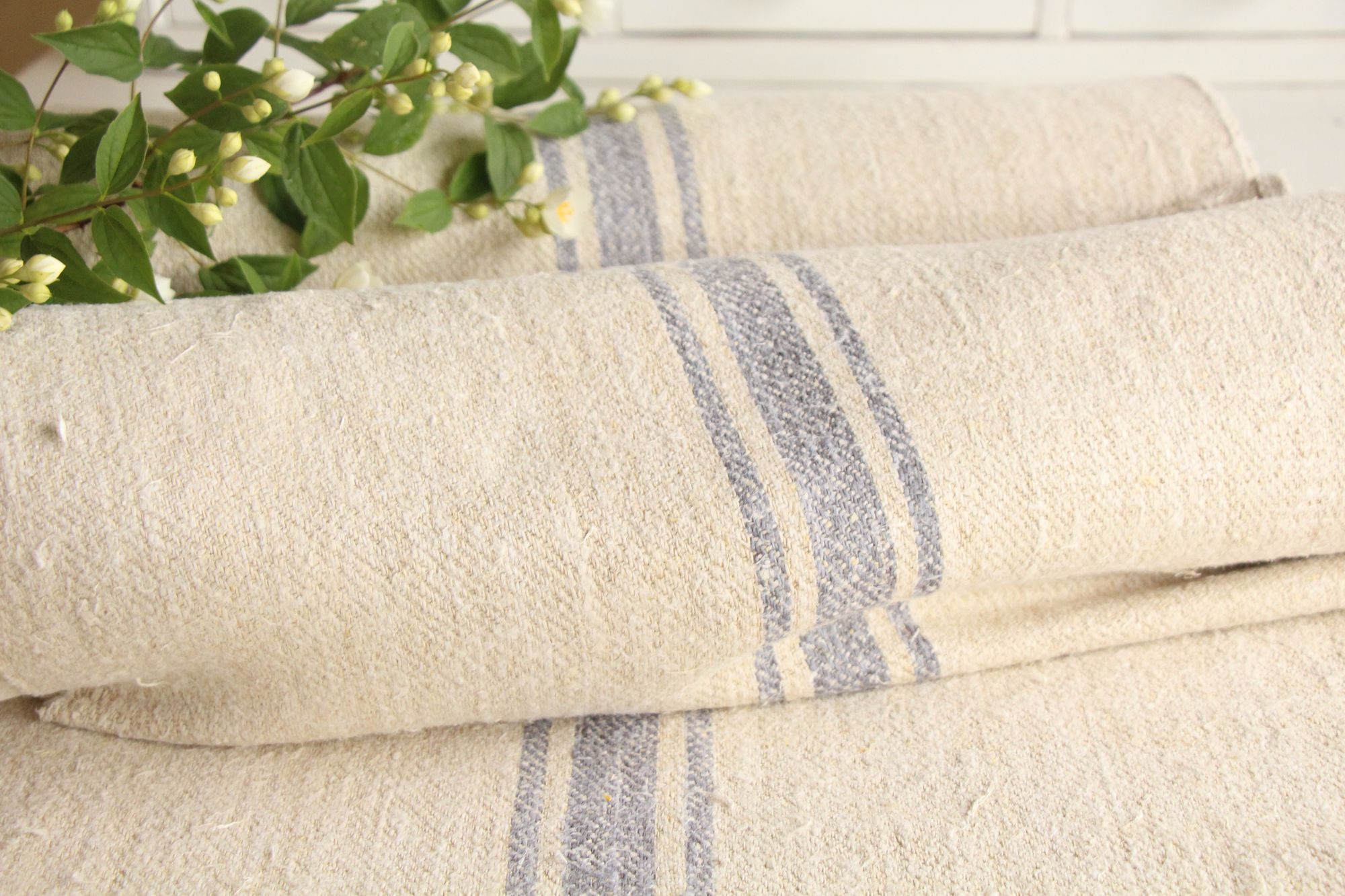 antique linen fabric, 16.62 y, bulk offer, farmhouse decor, stairrunner fabric, Z 186 - Image 5
