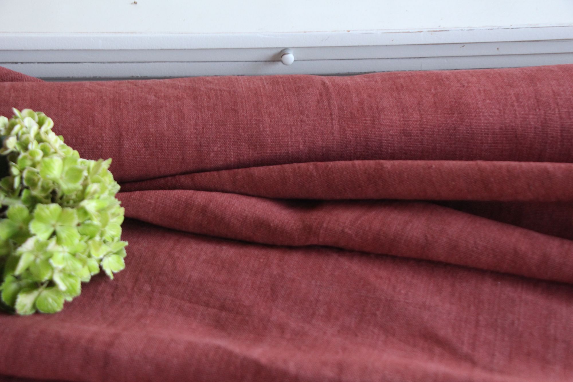 dyed antique linen fabric, 5.79 y, upholstery fabric, french linen, Z 260 - Image 8