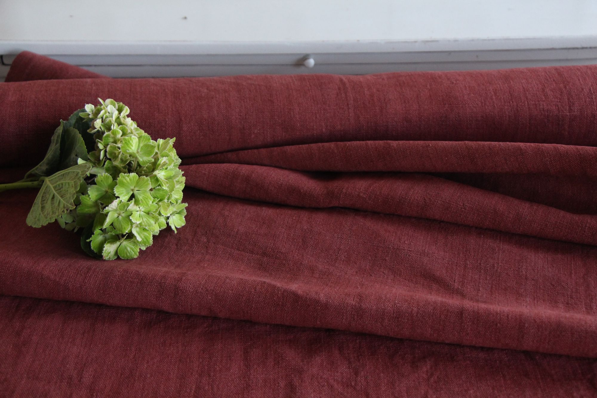 dyed antique linen fabric, 5.79 y, upholstery fabric, french linen, Z 260 - Image 6