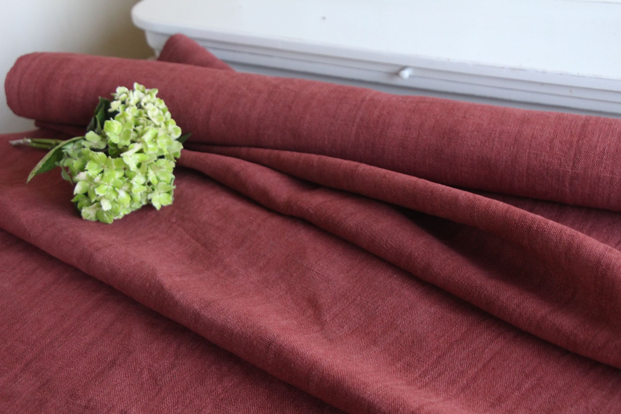 dyed antique linen fabric, 5.79 y, upholstery fabric, french linen, Z 260