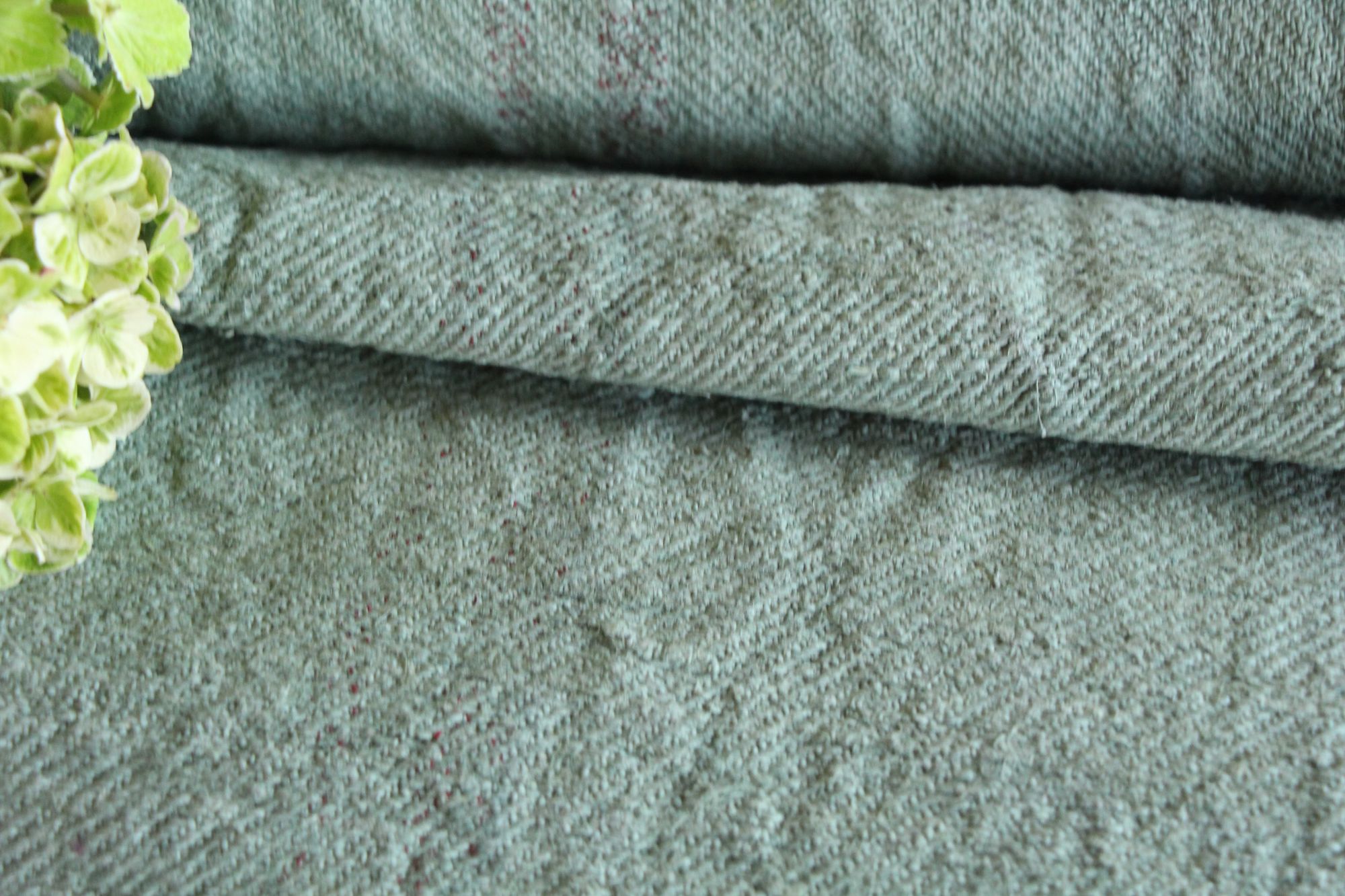 Gefärbter antiker Leinenstoff, 2,4 m, Tapezierstoff, Treppenläufer, rustikal, Z 234 – Bild 10