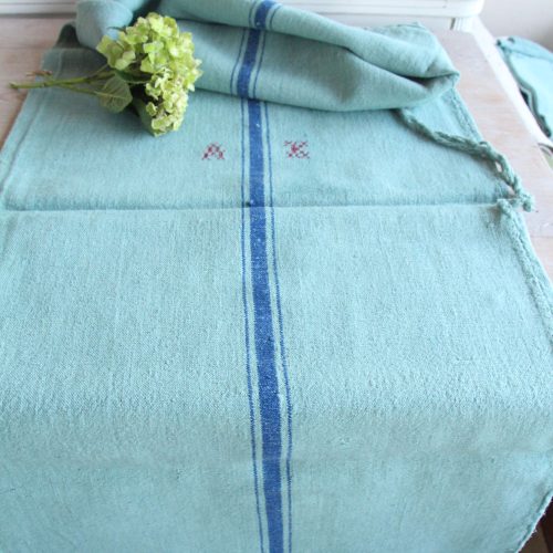 dyed antique linen grain sack, pillow fabric, carpet, rustic, durable, L 840