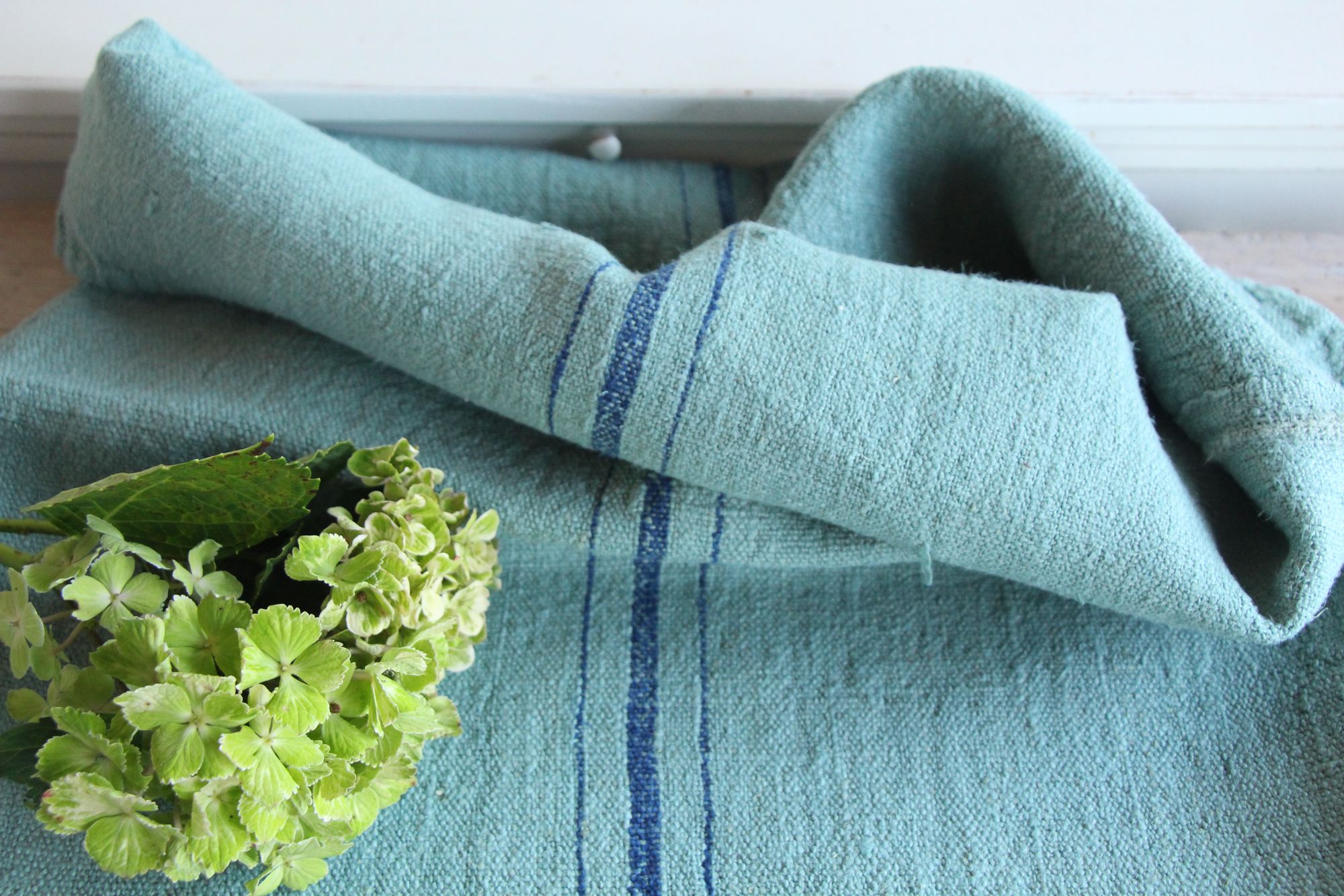 dyed antique linen grain sack, pillow fabric, rustic, durable, L 839 - Image 5