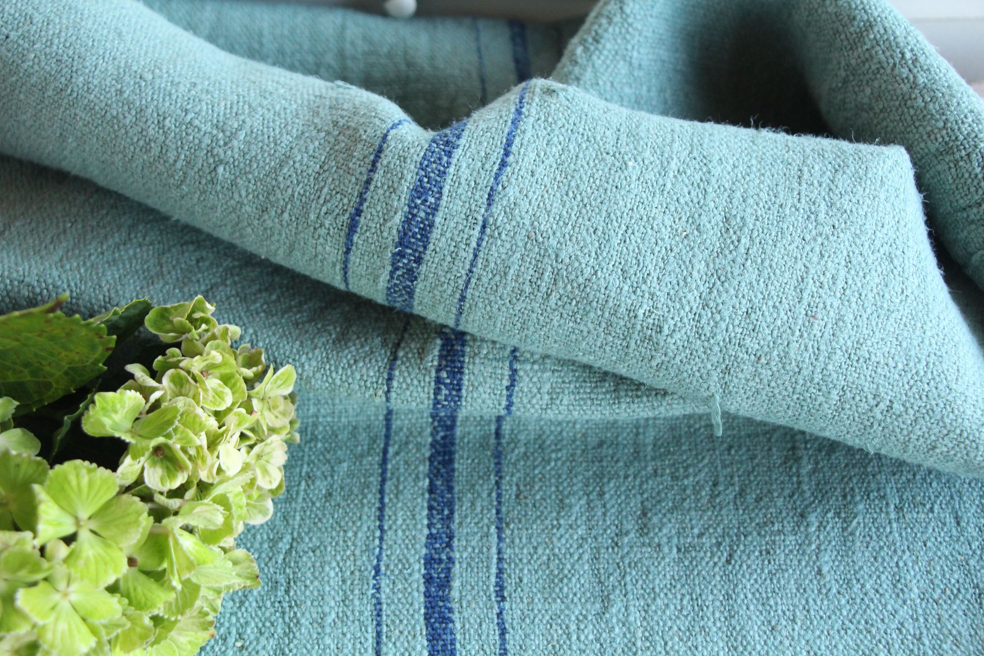 dyed antique linen grain sack, pillow fabric, rustic, durable, L 839 - Image 4