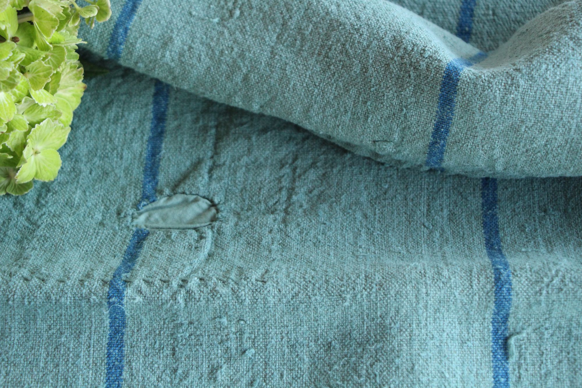 dyed antique linen grain sack, pillow fabric, rustic, durable, L 843 - Image 4