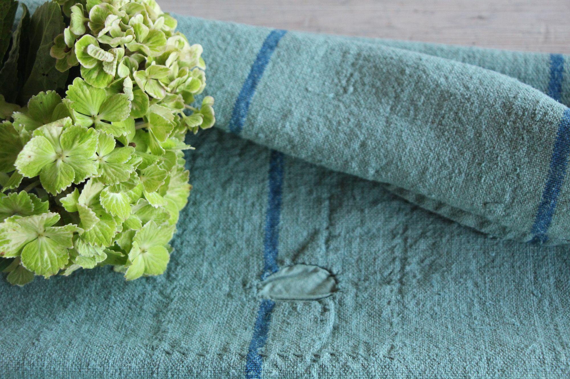 dyed antique linen grain sack, pillow fabric, rustic, durable, L 843 - Image 9