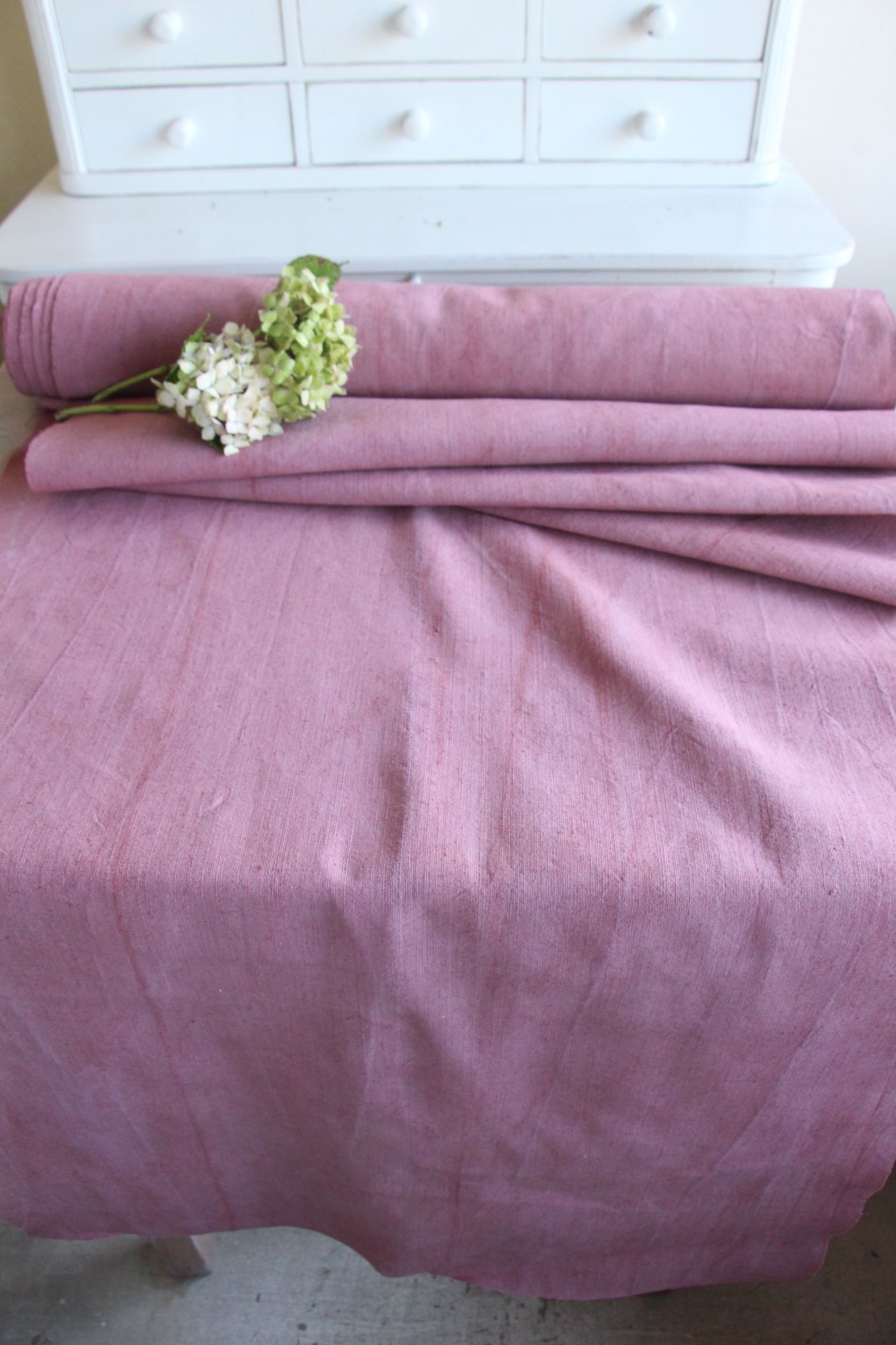 dyed antique linen fabric, 8.74 y, upholstery fabric, french linen, Z 275 - Image 2