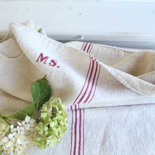 antique linen grainsack, rustic, pillow fabric, durable, L 975