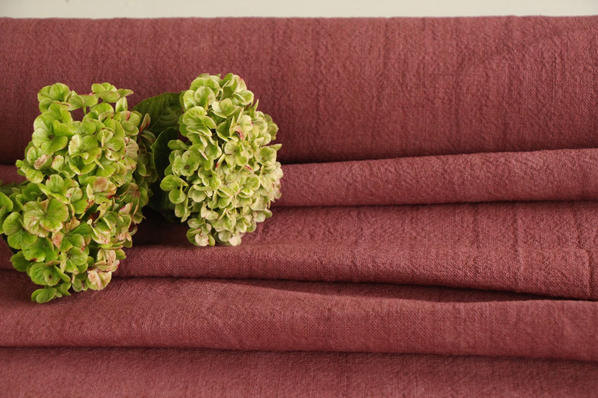 dyed antique linen fabric, 8.53 y, table cloth, handmade, Z 282 - Image 7