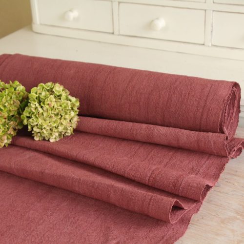 dyed antique linen fabric, 8.53 y, table cloth, handmade, Z 282
