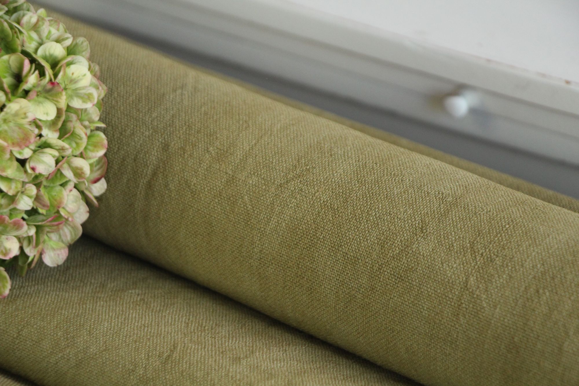 dyed antique linen fabric, 7.65 y, table cloth, wedding decor, Z 295 - Image 7