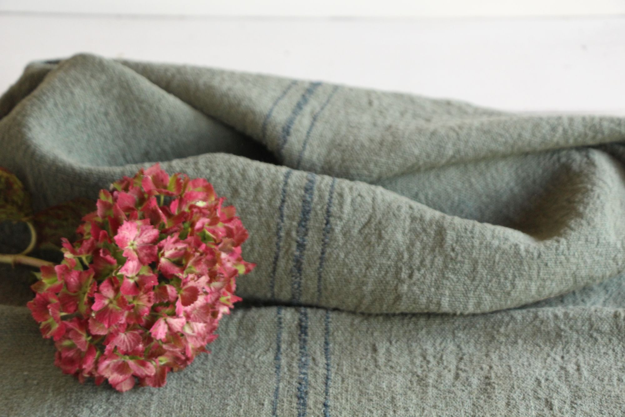 dyed antique linen grain sack, pillow fabric, rustic, durable, L 987 - Image 3